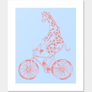 SEEMBO Giraffe Cycling Bicycle Bicycling Biking Riding Bike Posters and Art